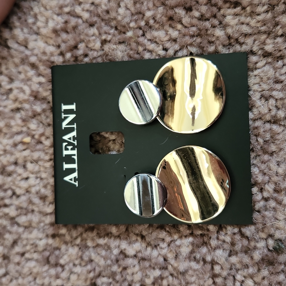 Alfani Rippled Disk Drop Earrings